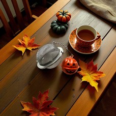 Handmade Tea Infuser with Halloween Pumpkin Bell Charm – Spooky Cute Tea Accessory – Fall Autumn Gift 