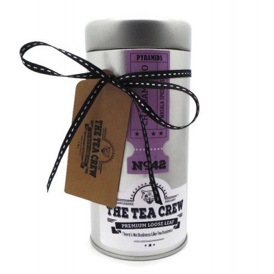 Deluxe Pyramids Tea Gift Tin Ribbon Wrapped With A Gift Tag And Message Deluxe Pyramids Tea Gift Tin Ribbon Wrapped With A Gift Tag And Message